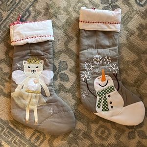 Pottery Barn Kids Holiday Stockings - Tan and White
